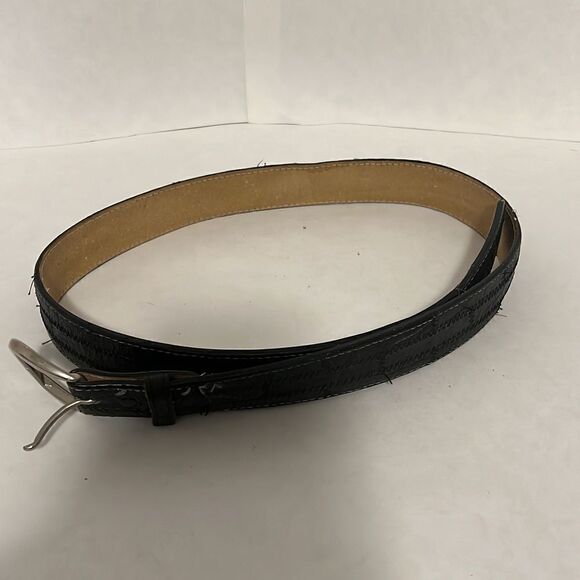Vintage Tony Lama Belt Black Leather Size‎ 38 with Buckle #29521 Rare USA - Picture 2 of 4